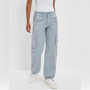 American Eagle Blue Snappy Stretch Baggy Cargo Jogger Pants size 12
